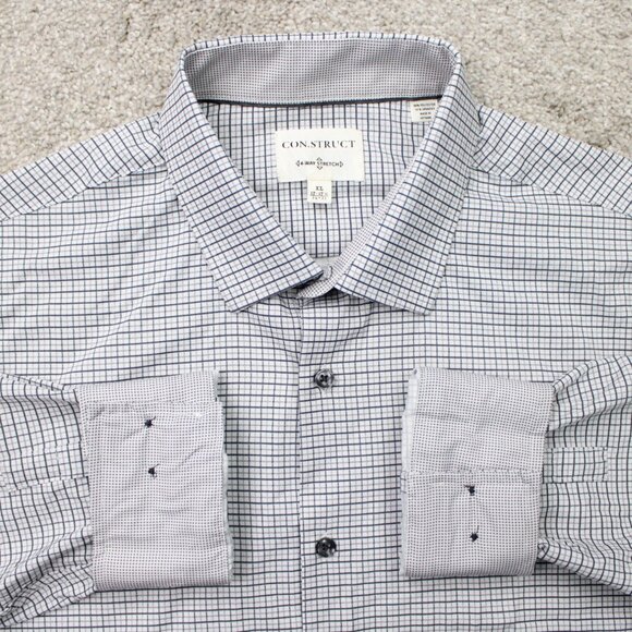 Construct Shirt Mens XL, 17-17 1/2, 34/35 Black/Gray 4 Way Stretch Long Sleeve - Picture 1 of 13